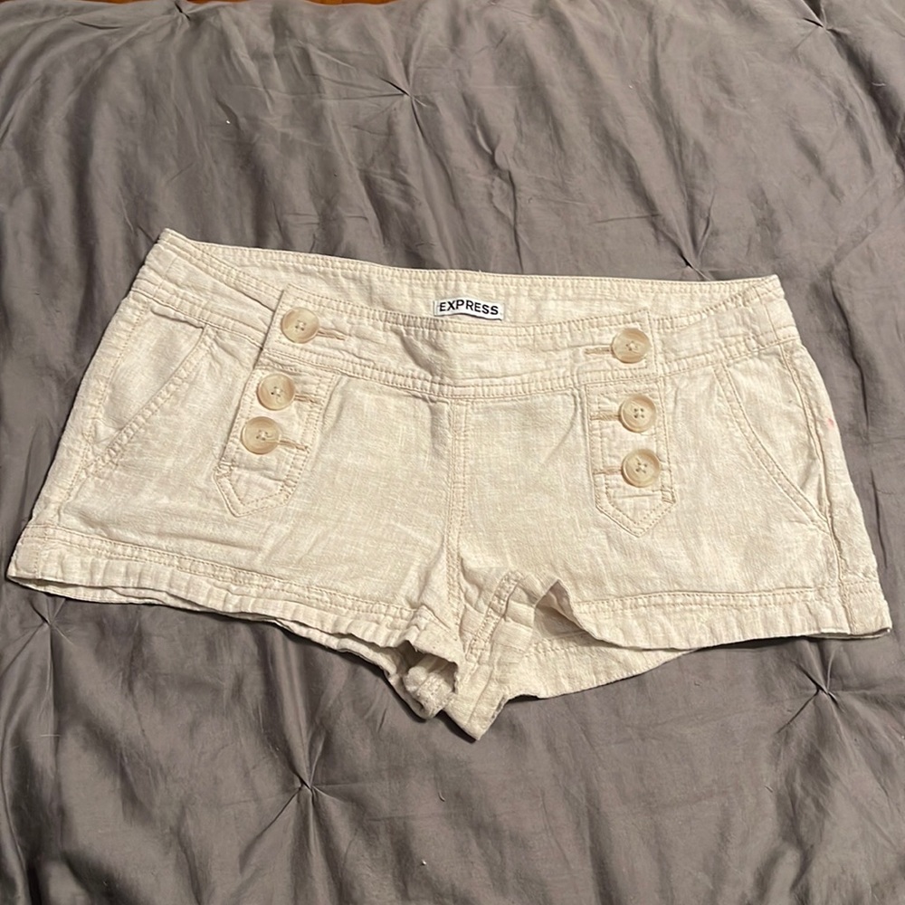 Express front button shorts